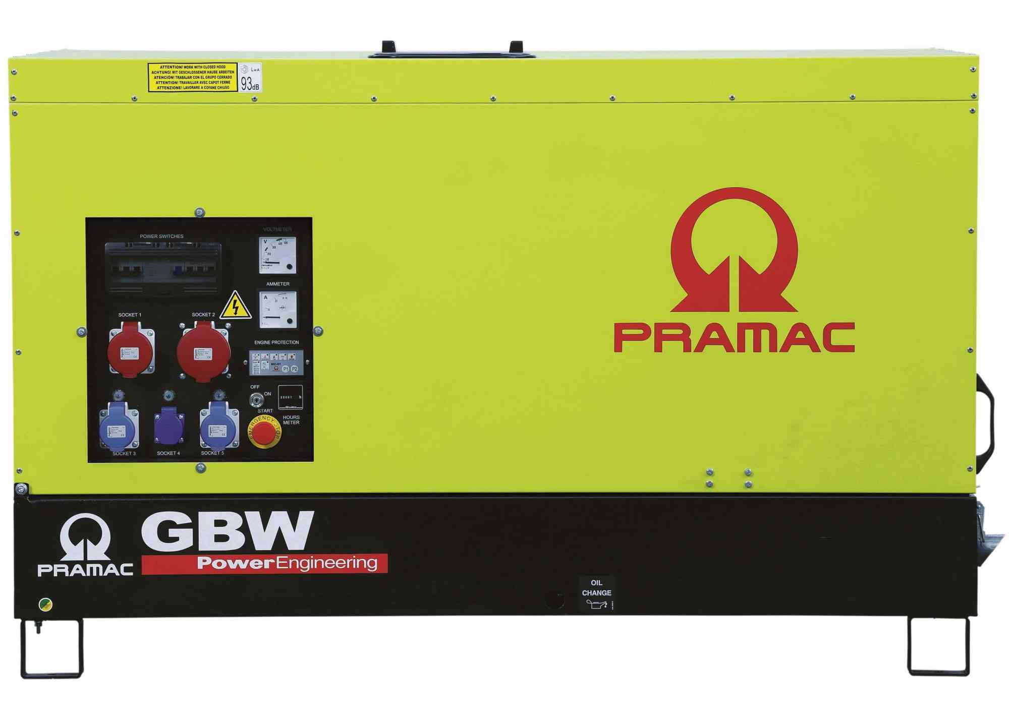 Дизельный генератор Pramac GBW 22 P в кожухе